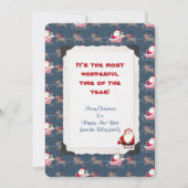 Vakkelende kerstman met rendieren en slee feestdagenkaart (Voorkant)