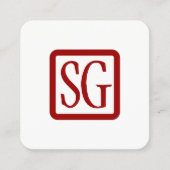 Vakken Initialen afgerond - vierkant - Ruby Red Vierkante Visitekaartje (Voorkant)