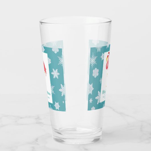 Vakkerfeest Flamingo Snowflake Holiday Glas (Rechts)