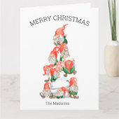 Vakkerfeest Funny Gnomes Tree Holiday Kaart (Voorkant)