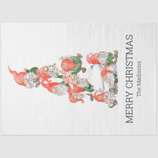 Vakkerfeest Funny Gnomes Tree Holiday Tissuepapier (Voorkant)