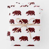 Vakkerfeestdag beer roodstaart winter inpakpapier vel (In situ)