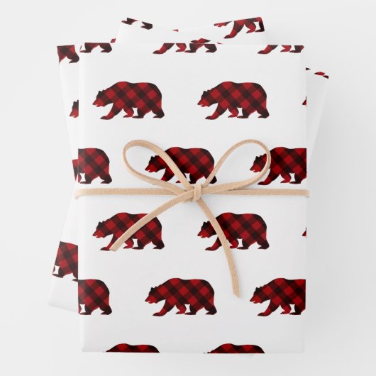 Vakkerfeestdag beer roodstaart winter inpakpapier vel (In situ)