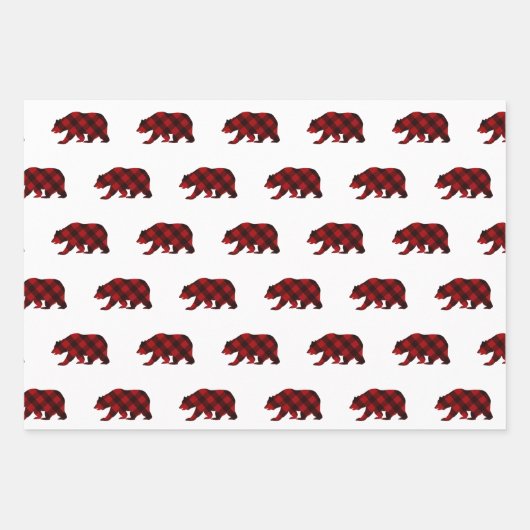 Vakkerfeestdag beer roodstaart winter inpakpapier vel (Voorkant)