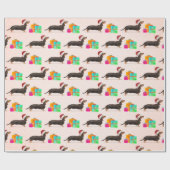 Vakkerfeestdag Dog Dachshund Merry Bright Cadeaupapier (Vlak)