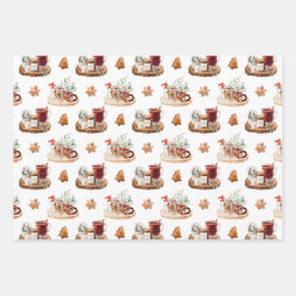 Vakkerfeestdag en feestdag met luitige kerstgerech inpakpapier vel