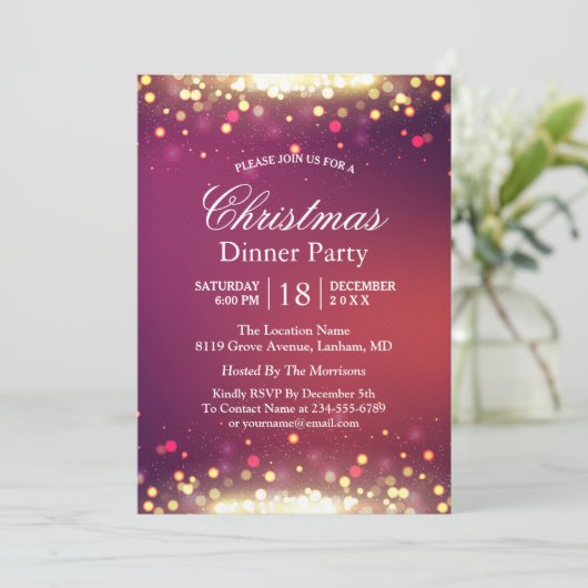 Vakkerfeestdag Glitter Gold Bokeh Lights Kaart (Staand voorkant)