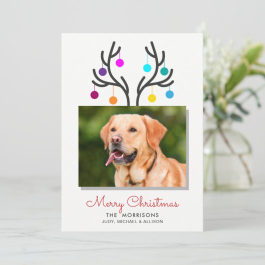 Vakkerfeestdag met feestdag met feestdag in Antler Feestdagenkaart (Staand voorkant)