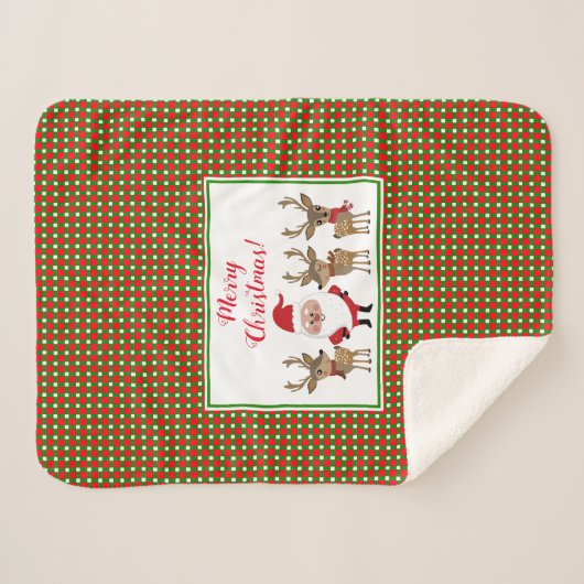 Vakkerfeestdag met kerstcadeautje sherpa deken (Voorkant (horizontaal))