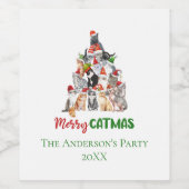 Vakkerfeestdag van Merry Catmus Cat Lover Wijn Etiket (Enkel label)