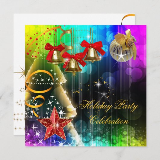 Vakkerfeestfeest Colorful Glitter Kaart (Voorkant / Achterkant)