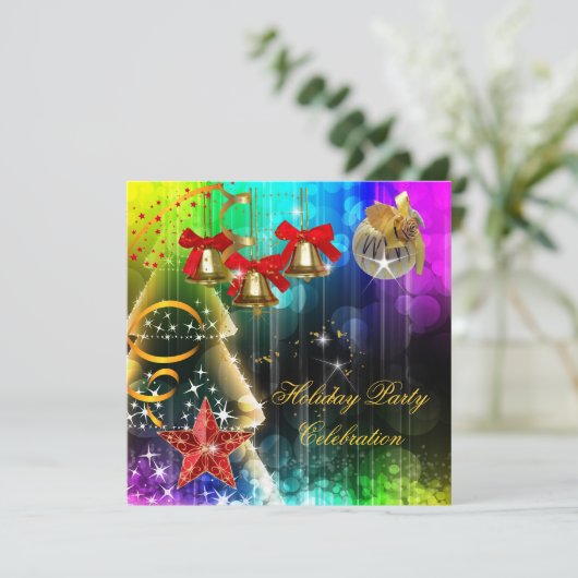 Vakkerfeestfeest Colorful Glitter Kaart (Staand voorkant)