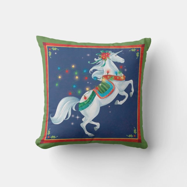 Vakkerkerkerstavond Unicorn Pillow-decor Kussen (Voorkant)