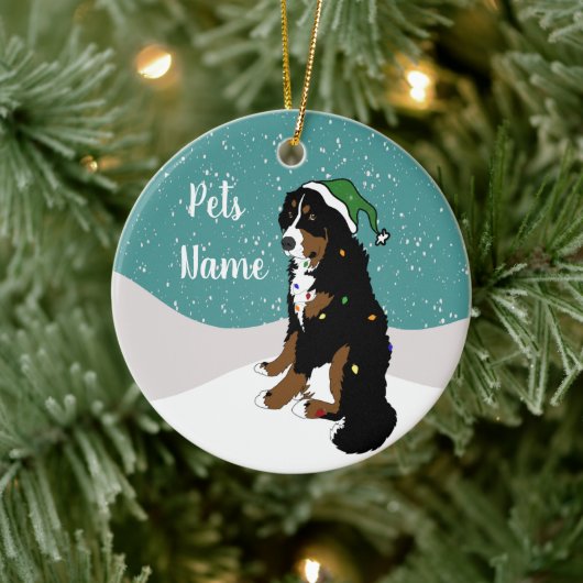 Vakkerkerstfeest Bernese Mountain Dog Ceramic Orn Keramisch Ornament (Boom)