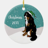 Vakkerkerstfeest Bernese Mountain Dog Ceramic Orn Keramisch Ornament (Achterkant)