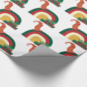 Vakkerkerstfeest Elf Pet Rainbow Gift Cadeaupapier (Hoek)