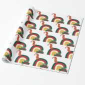 Vakkerkerstfeest Elf Pet Rainbow Gift Cadeaupapier (Uitgerold)