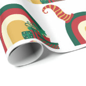 Vakkerkerstfeest Elf Pet Rainbow Gift Cadeaupapier (Rol Hoek)
