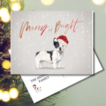 Vakkerkerstfeest Franse Bull Dog Merry Bright