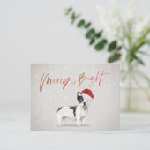 Vakkerkerstfeest Franse Bull Dog Merry Bright Briefkaart (Staand voorkant)