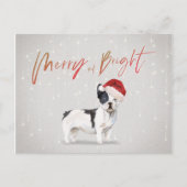 Vakkerkerstfeest Franse Bull Dog Merry Bright Briefkaart (Voorkant)