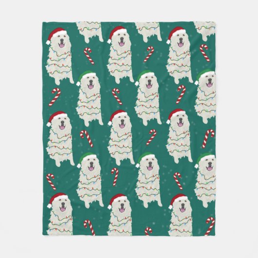 Vakkerkerstfeest Grote Pyreneeën  Fleece Deken (Voorkant)