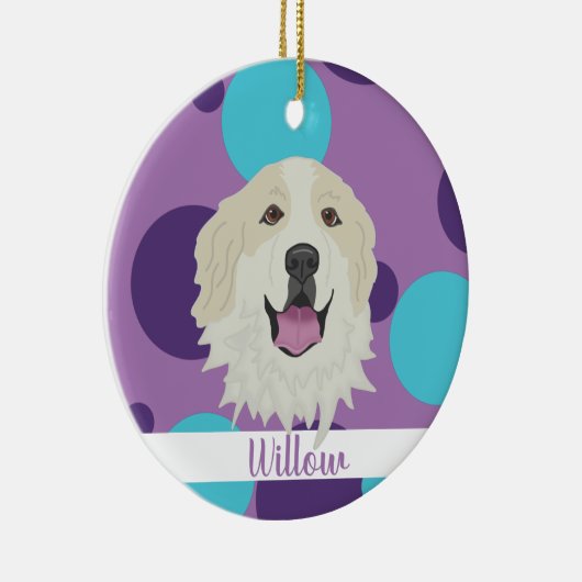 Vakkerkerstfeest Grote Pyreneeën Keramisch Ornament (Rechts)