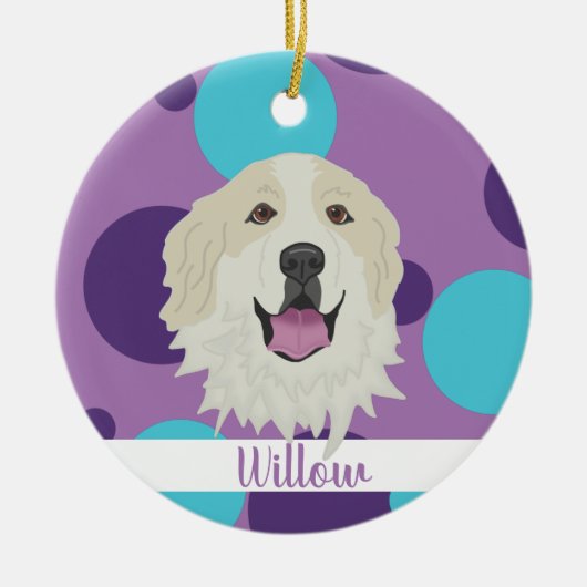 Vakkerkerstfeest Grote Pyreneeën Keramisch Ornament (Voorkant)