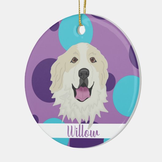 Vakkerkerstfeest Grote Pyreneeën Keramisch Ornament (Links)