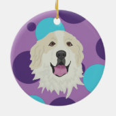 Vakkerkerstfeest Grote Pyreneeën Keramisch Ornament (Achterkant)