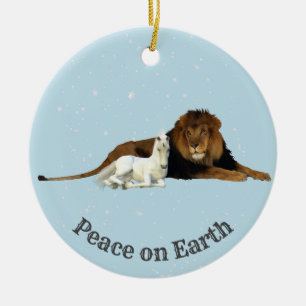 Vakkerkerstfeest Lion Baby Unicorn Foal Keramisch Ornament