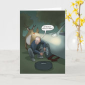 Vakkerkerstfeest Rudolph Flat Tire Wenskaart Kaart (Gele Bloem)