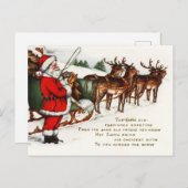 Vakkerkerstkerstfeestdag met hoge rendieren feestdagenkaart (Voorkant / Achterkant)