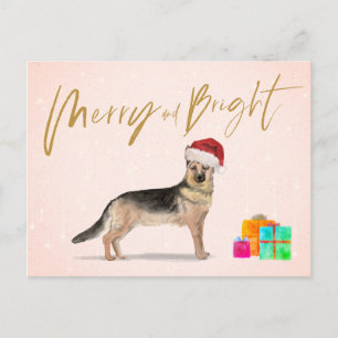 VakkerKerstmis: Shepherd Dog Merry Bright Briefkaart