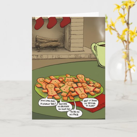 Vakkerkerstontbijt Mannen Wenskaart Kaart (Gele Bloem)