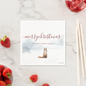 Vakkerkerstscript Winter Fox Holiday Servet (Insitu)