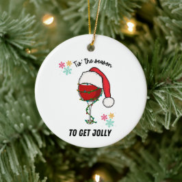 Vakkerkerstsierwijnboom drink grappig keramisch ornament
