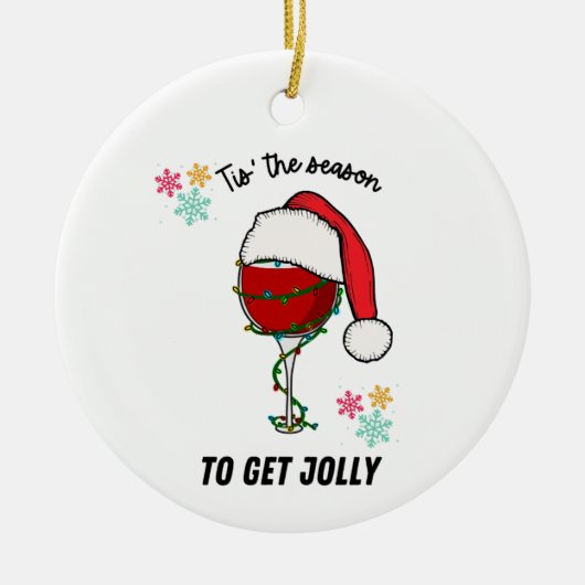 Vakkerkerstsierwijnboom drink grappig keramisch ornament (Voorkant)