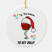 Vakkerkerstsierwijnboom drink grappig keramisch ornament (Achterkant)