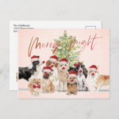 Vakkerstfeestdagen Hondenliefhebbers Merry Santa H Briefkaart (Voorkant / Achterkant)