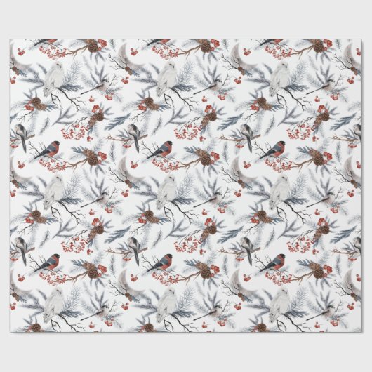 Vakkerwinter: Vogelspoelpapier Cadeaupapier (Vlak)