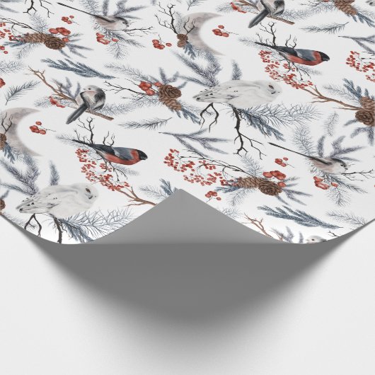 Vakkerwinter: Vogelspoelpapier Cadeaupapier (Hoek)