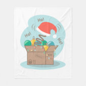 Vakkist met kerstversiering en kersthoed fleece deken (Voorkant)