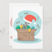 Vakkist met kerstversiering en kersthoed kaart (Voorkant / Achterkant)