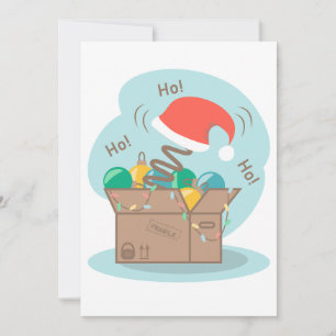 Vakkist met kerstversiering en kersthoed kaart