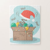 Vakkist met kerstversiering en kersthoed legpuzzel (Verticaal)