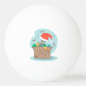 Vakkist met kerstversiering en kersthoed pingpongbal (Voorkant)