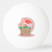 Vakkist met kerstversiering en kersthoed pingpongbal (Achterkant)