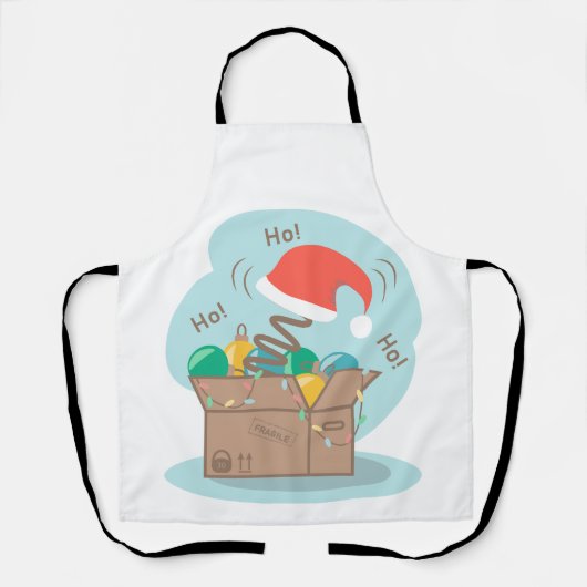 Vakkist met kerstversiering en kersthoed schort (Voorkant)