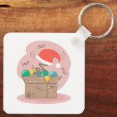 Vakkist met kerstversiering en kersthoed sleutelhanger (Achterkant)